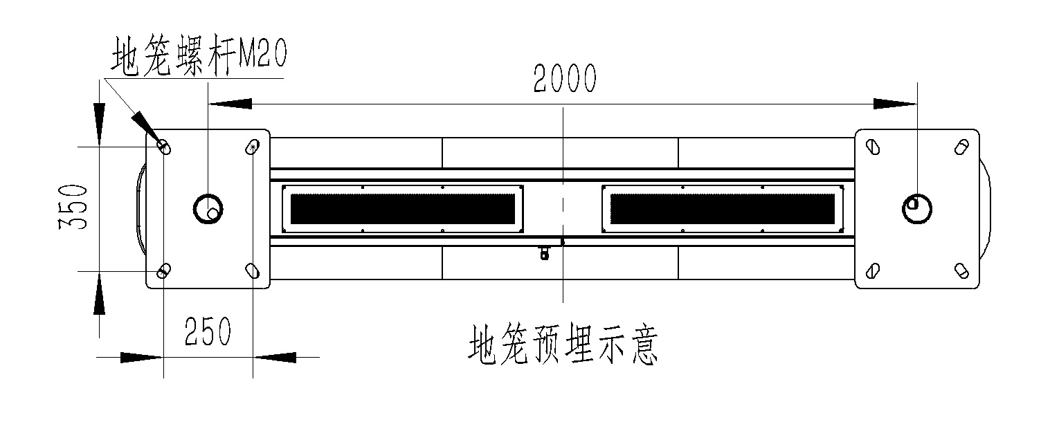 全彩屏負氧離子監(jiān)測站地籠預埋示意圖